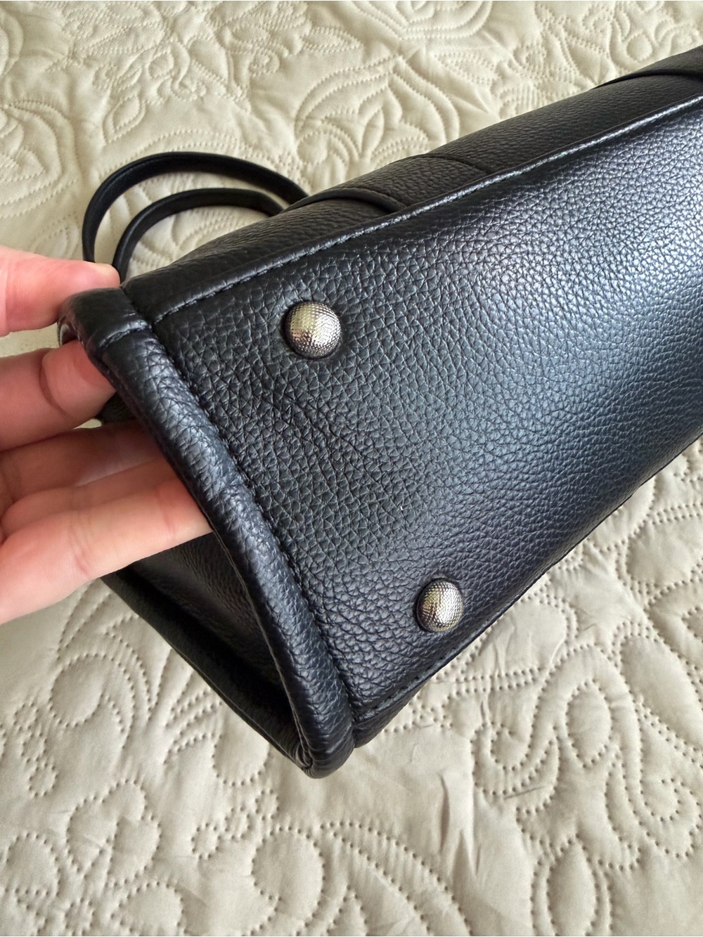 Classic Black Tote Bag with Bold Lettering NWT - Picture 5 of 13